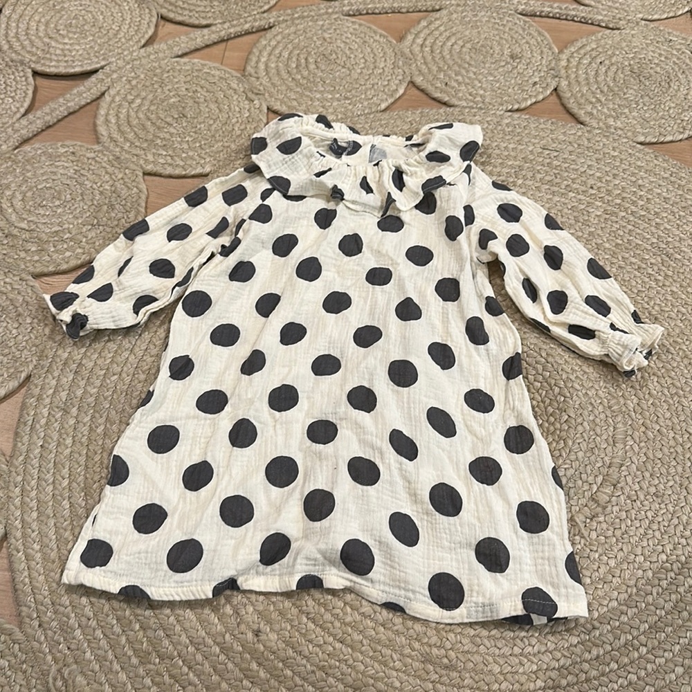 Polka dot muslin dress girls 5